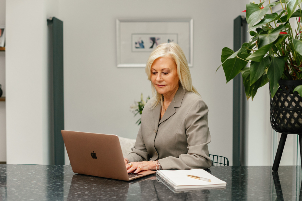 Sonia at computer